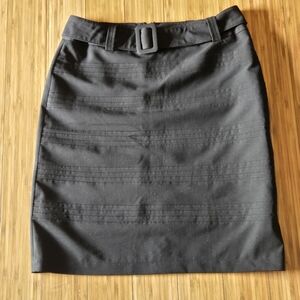 Dressbarn Classic Black Belted Pencil Skirt